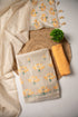 Ivory Aura Beige & Mustard Cotton Unstitched Suit Set